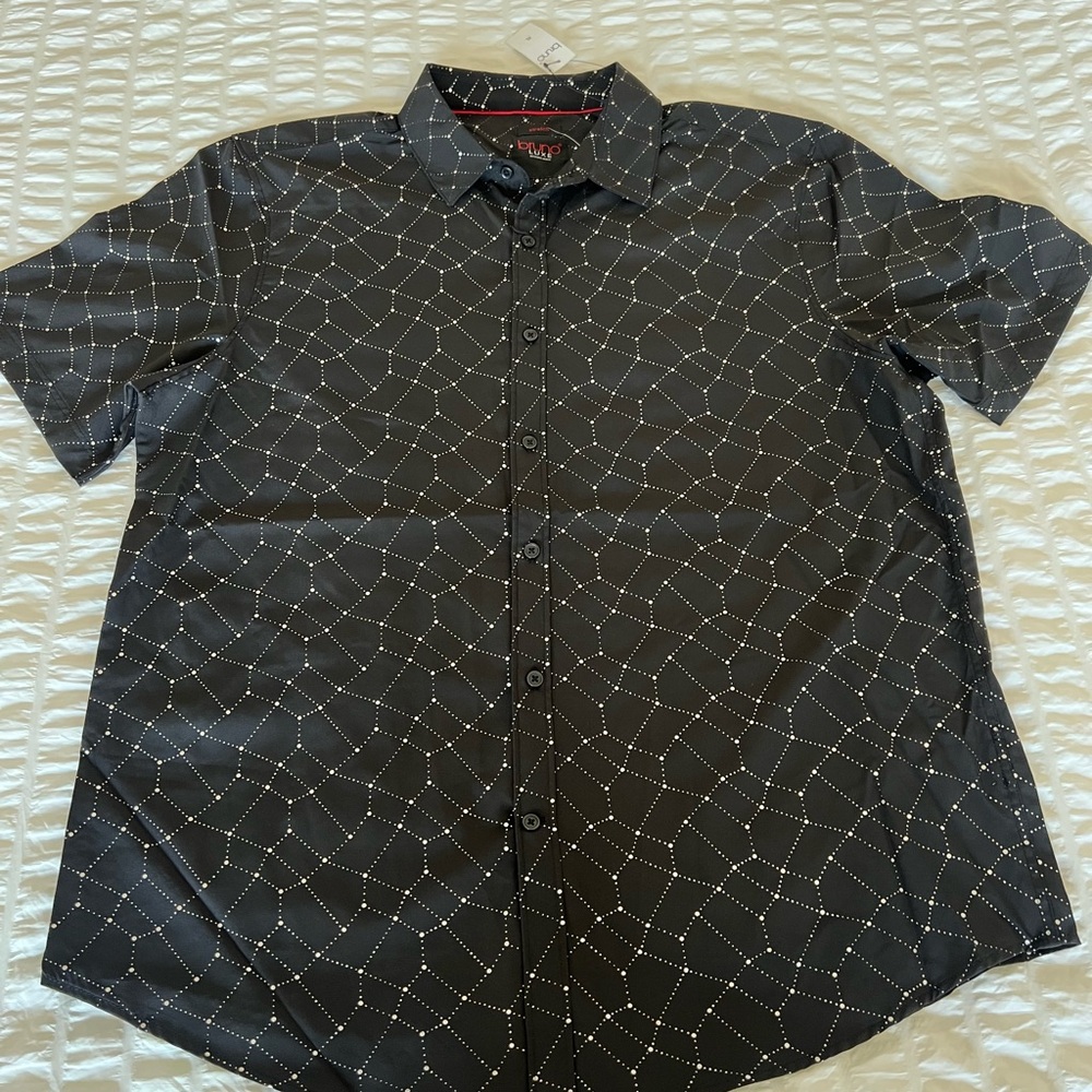 Luxe Black Geometric Pattern Shirt